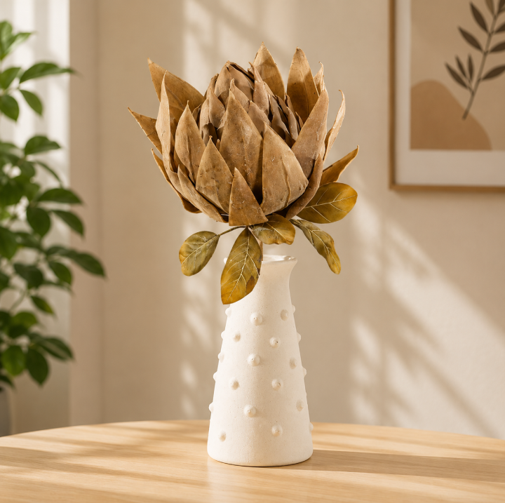 Artificial Dried Look Big Protea Flower